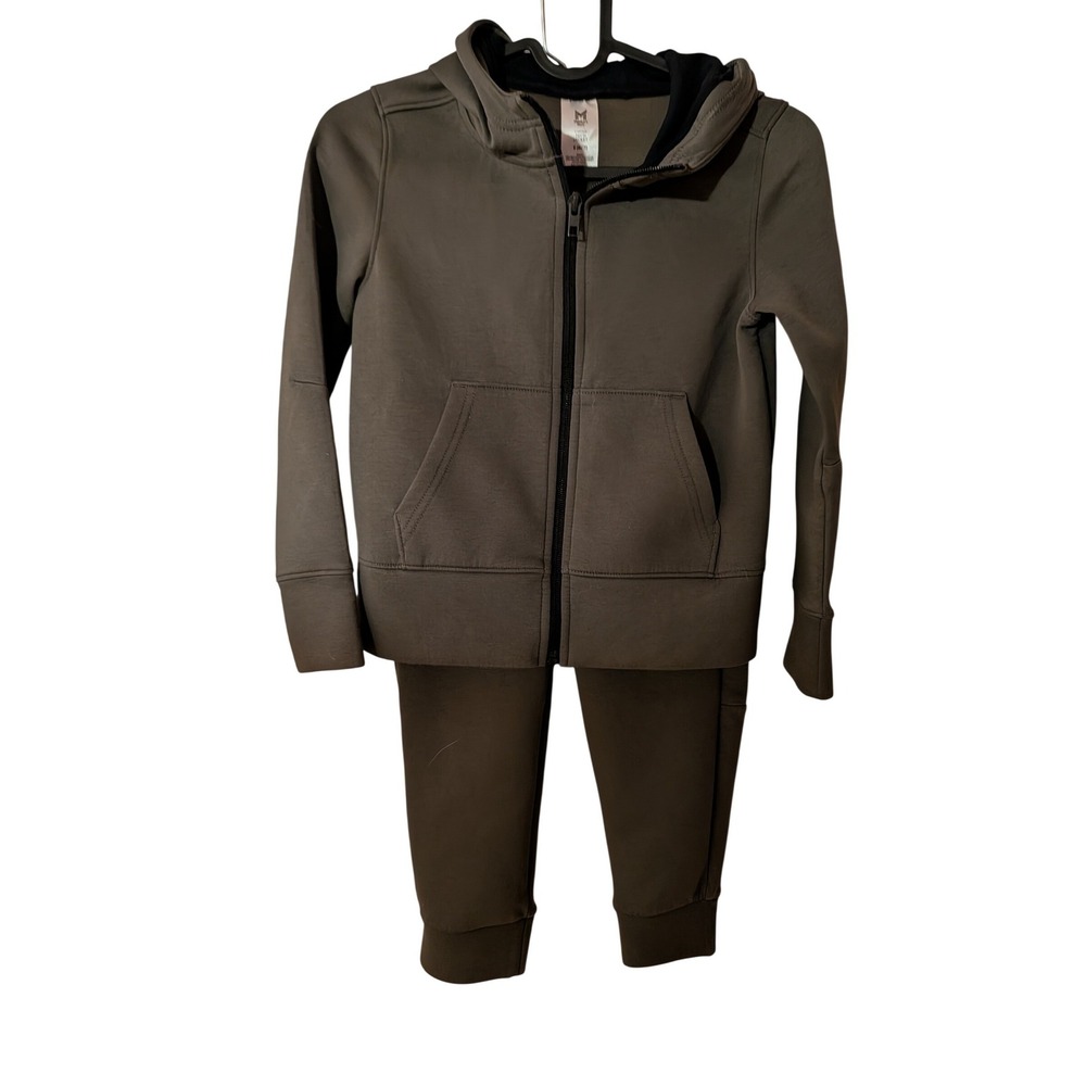 Members Mark Kids Tech Fleece Tracksuit Set Olive Green‎ Hoodie Joggers Size 6/7